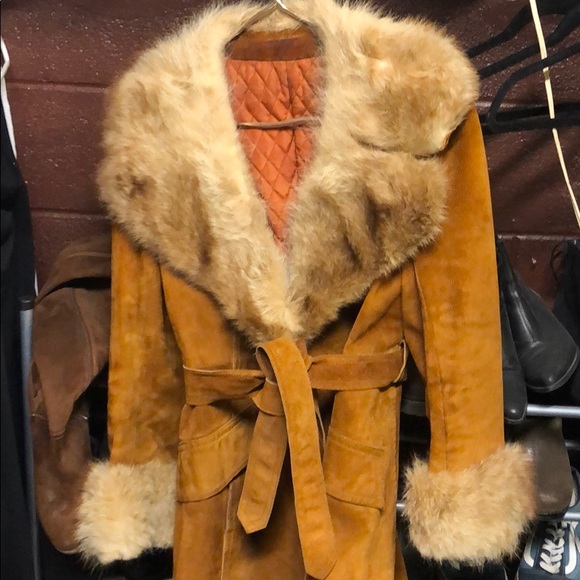 Vintage Jackets & Blazers - Vintage 1970’s Suede Leather Coyote Fur Coat